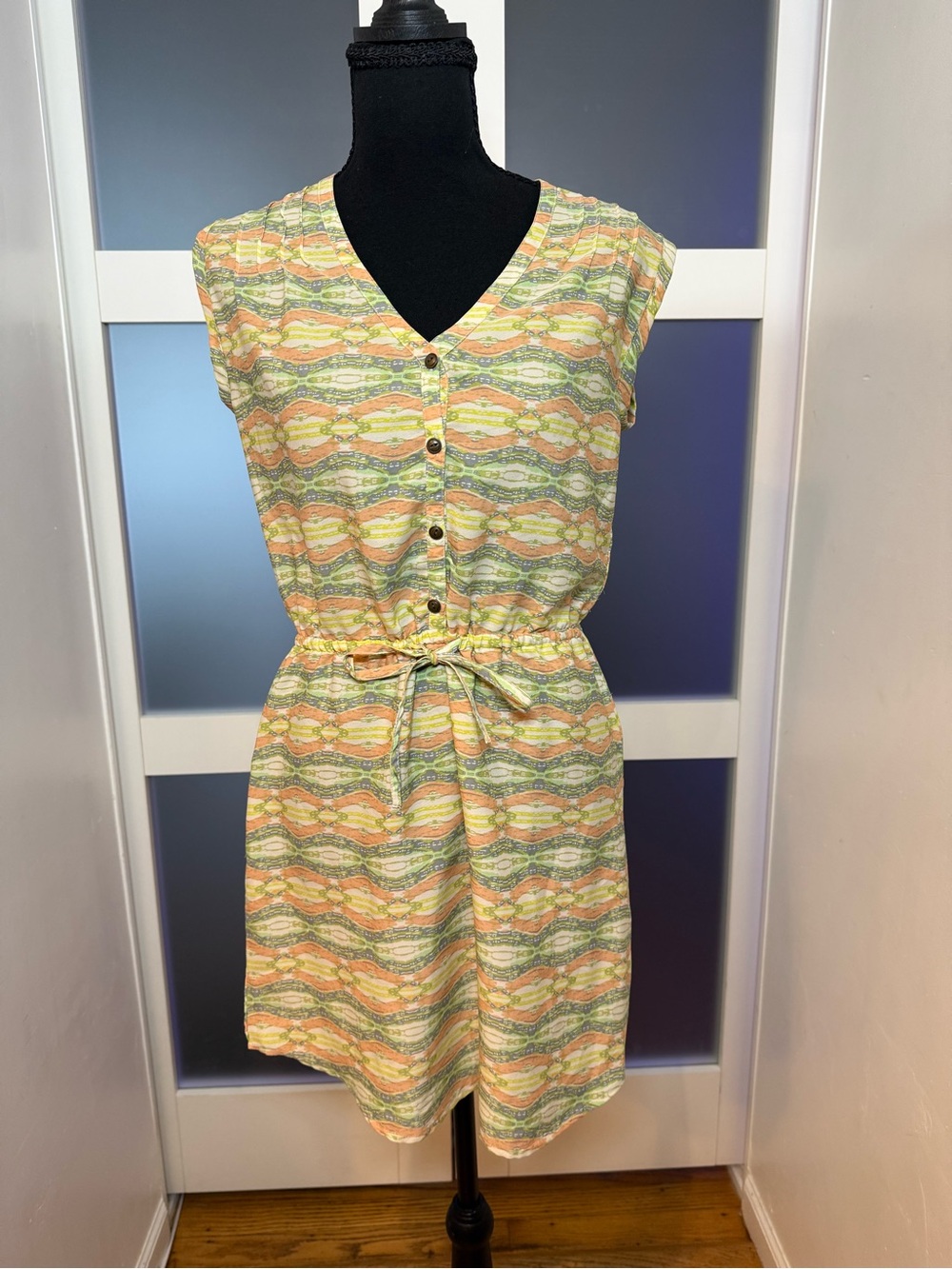 O'Neill Sleeveless Button-Front Surfer Dress Midi Dress, Small.